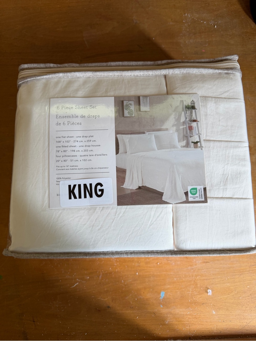 NEW King Size Cream 6-Piece Sheet Set - Classic Comfort